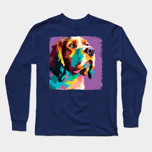 Welsh Springer Spaniel Pop Art - Dog Lover Gifts Long Sleeve T-Shirt by PawPopArt